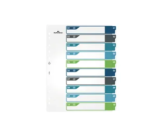 Tabbladen A4+ 10-delig met voorblad nummer 1-10 PP personaliseerbaar - 1
