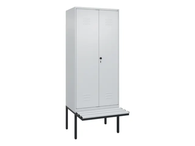 PBM-locker met bank,HxBxD 2120x800x815mm,2vak,vak B 400mm,draaigrendel
