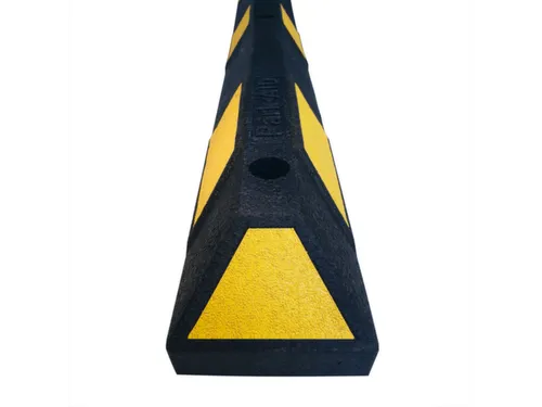 parkeerplaatsbegrenzing,B 1800mm,recyclebaar rubber,zwart/geel