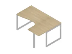 hoek-bureau,HxBxD 730x1600x1200mm,blad eiken,verdieping rechts