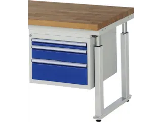 schuiflade-onderbouw v. werkbank HxBxD 440x580x600mm 3laden RAL5010 - 1