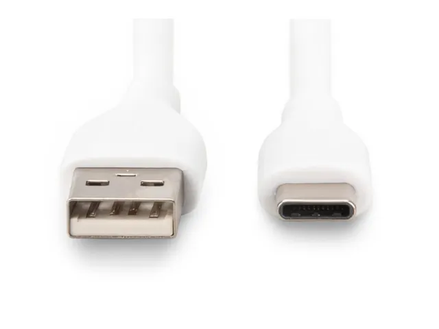 USB-C siliconen oplaadkabel USB-A USB-C 0,5m USB 2.0 60W wit