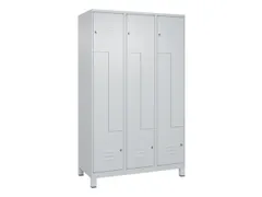 Z-garderobekast,HxBxD 1950x1200x500mm,vak B 200/400mm,cil.-slot,voeten
