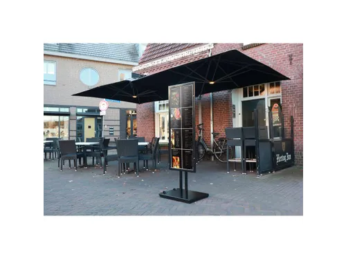 Outdoor Menustandaard Zwart 8xA4 Enkelzijdig