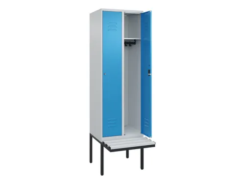 locker met bank,HxBxD 2120x600x815mm,2vak,vak B 300mm,cil.-slot