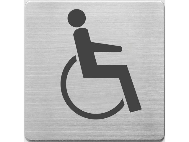 pictogram Alco RVS 90x90x1mm - WC gehandicapten - | DeurbordShop.be