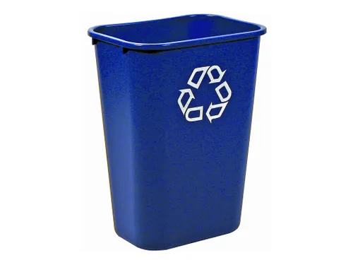 Rechthoekige afvalbak 39 liter Blauw Recyclingsymbool Rubbermaid