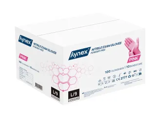 Handschoen Hynex nitril L roze 3.5gr 100 stuks - 3