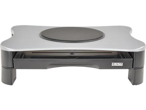 Monitorverhoger 2 Hoogte Standen 2 Lades Draaiplateau Zilver/Zwart
