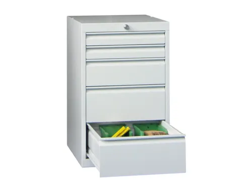 ladekast HxBxD 800x500x600mm 5laden slot RAL7035 front RAL5010