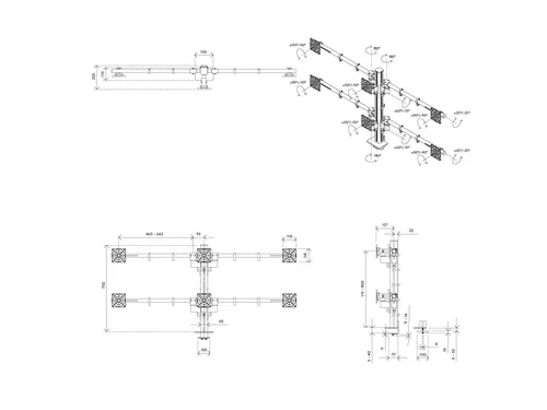 Viewgo modular monitorarm bureau 263 zwart