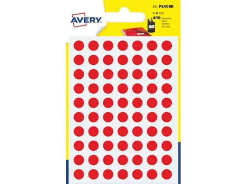 PSA08R ronde markeringsetiketten diameter 8 mm rood