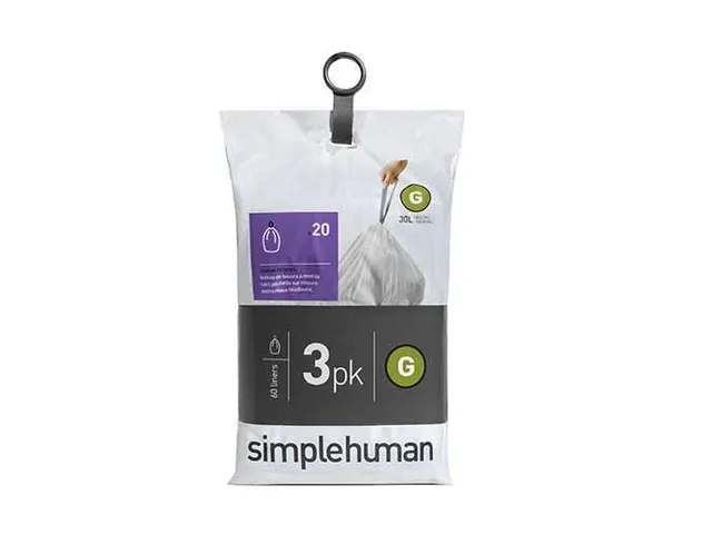 Simplehuman afvalzakken code G 30 liter 60 stuks