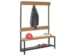 Omkleedbank LxB 1000x400mm Houten Latten Schoenenrek Haken Ral 7016 - 2