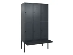 armoire vestiaire avec banc à deux niveaux HxlxP 2120x1200x815mm