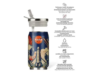 Thermosbeker Les Artistes Paris blik 280ml Nasa met geïntegreerd riet - 2