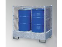 Opvangbak 4x 200l Opvangvol. 220l 1320x 1410x 1290mm Leuning 3-Zijdig