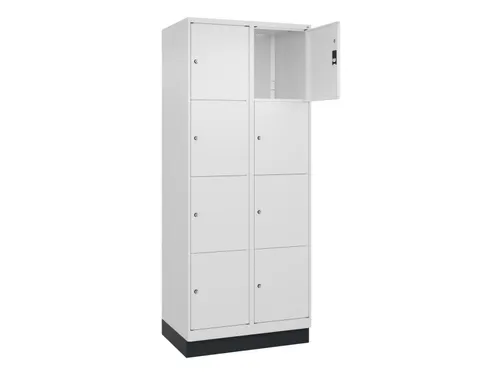 lockerkast,HxBxD 1950x800x500mm,2x4vakken,vak B 400mm,cil.-slot,sokkel