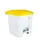 Contitop,afvalbak met pedaal 30L wit/geel
