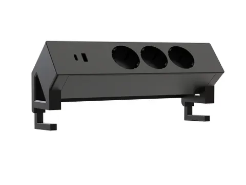 Opbouwstekkerblok Stekkerdoos Bureau Zwart