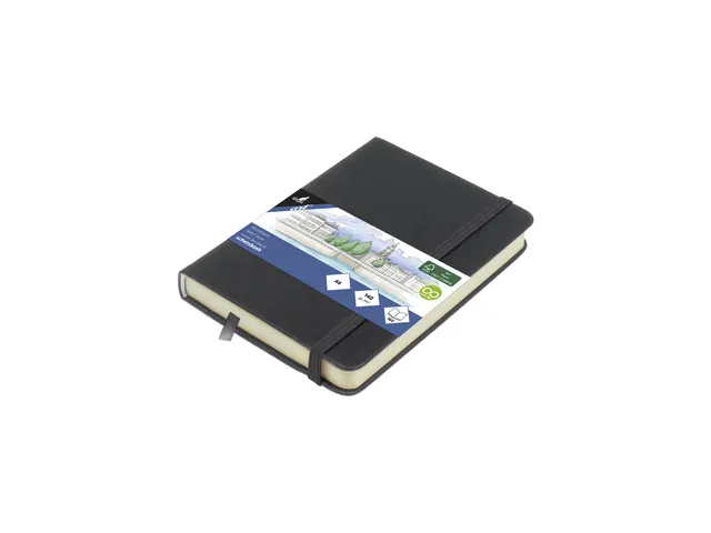 Schetsboek Kangaro A6 cold grey PU HC 80 vel 140gr roomwit met elastie