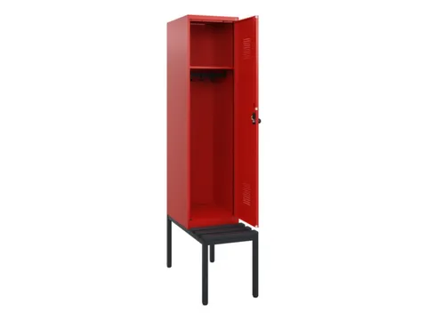 locker met bank,HxBxD 1950x400x815mm,1vak,vak B 400mm,draaigrendel