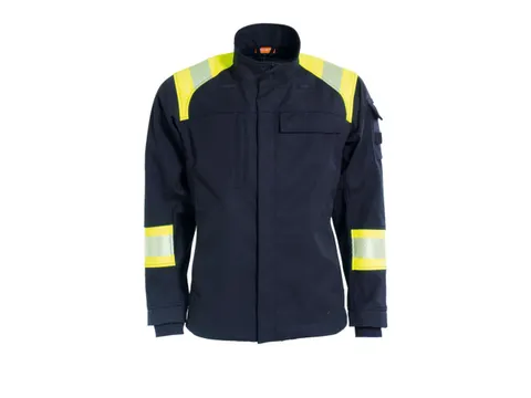 Tranemo 6032 softshell, fluo geel/marineblauw, maat M, per stuk