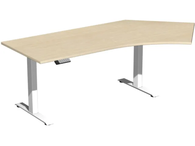 Elektrisch in hgte vst. hoekbureau,HxBxD 630-1280x2166x1130mm