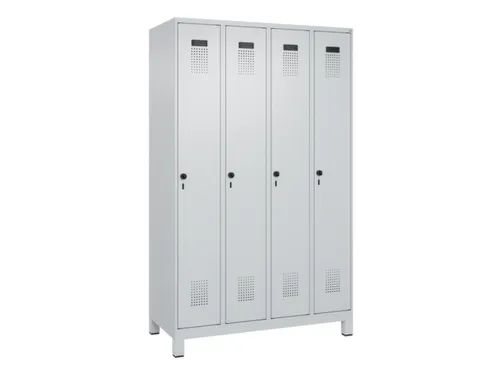 locker,HxBxD 1950x1200x500mm,4vak,vak B 300mm,draaigrendel,voeten