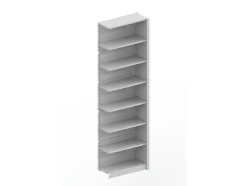 kantoorstelling aanbouwveld HxBxD 2550x756x335mm 7 OH Stalen Ral7035