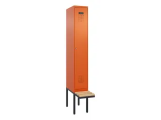 locker met bank,HxBxD 2120x300x815mm,1vak,vak B 300mm,cilinderslot - 2