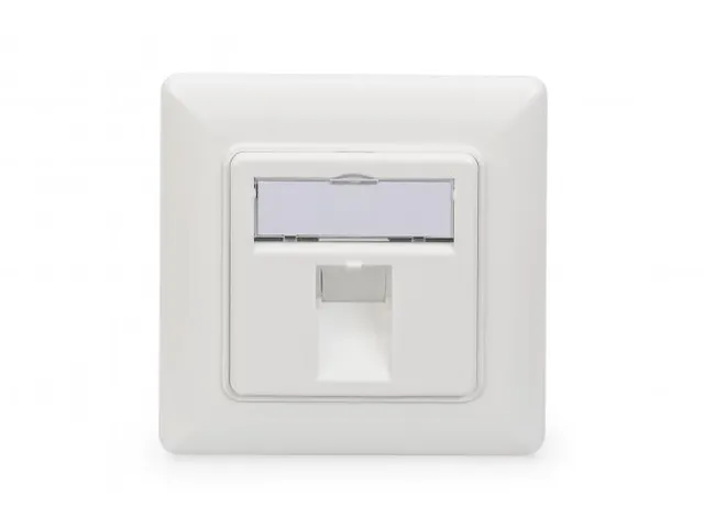 Frontplaat voor Keystone Jacks 1x RJ45 stofkap 80x80 + centrale plaat