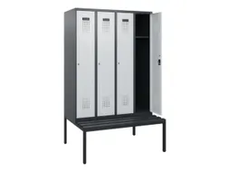 locker met bank,HxBxD 1950x1200x815mm,4vak,vak B 300mm,cilinderslot