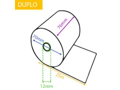 Kassarol duplo rekenrol 48gr 70x76x12mm 25 meter