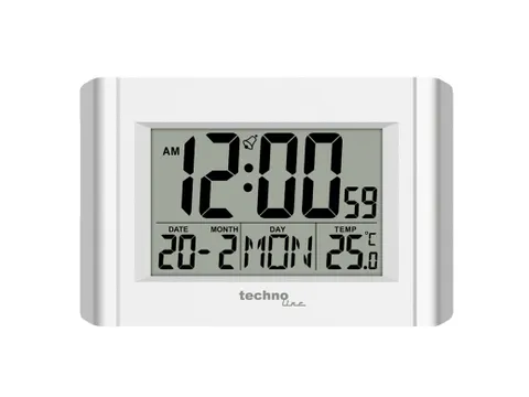 Wekker Technoline WS 8002 215x150x28mm zilver/wit