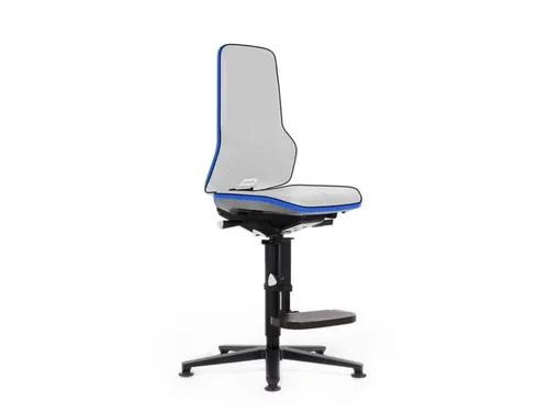 Modulaire Draaistoel 590-870mmx470mm Opstap Blauw Flexband Glijders