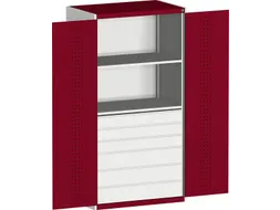 systeemkast 2000x1050x650mm 2xStalen bodem 6laden Ral7035 Ral3004