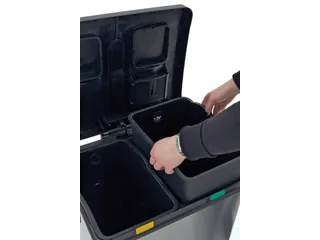 Afvalbak Rejoice EKO 2x30 Liter met kunststof binnenbak RVS - 4