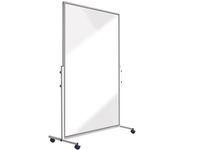 Verrijdbaar scherm 190x126cm transparant plexiglas met onderstel