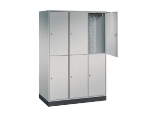 Dubbeldekse garderobekast,HxBxD 1950x1220x600mm,3x2vak.,vak B 360mm - 1