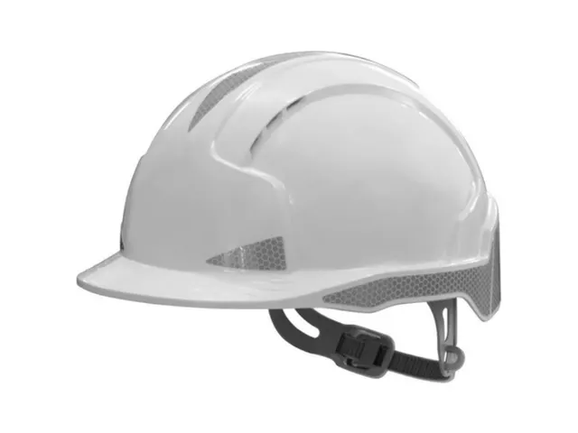 JSP Evolite CR2 veiligheidshelm met reflecterende stroken, wit, gevent