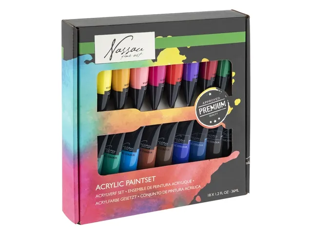 Acrylverf Nassau fine art doos à 18 tubes à 36ml