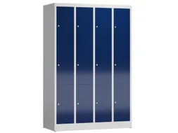 Lockerkast 1800x1185x500mm 4x3 vakken cilinderslot, sokkel, RAL5010