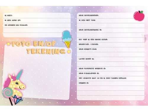 Vriendenboek Interstat Unicorn