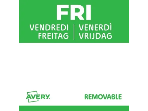 Etiket Avery HACCP vrijdag groen 25x25mm 1000 stuks