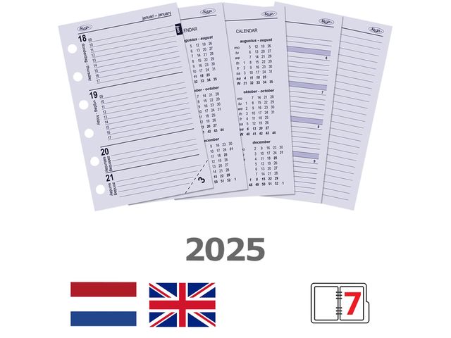 Agendavulling 2024 Kalpa Pocket 7dagen/2pagina's | Jaarartikelen.be