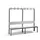 omkleedbank,HxLxD 1710x2000x407mm,HPL zilvergrijs,frame staal RAL7021