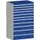 ladekast HxBxD 1600x1050x750mm 11laden RAL7035 front RAL5010