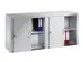 schuifdeurkast,romp RAL7035,front RAL3003,afdekplaat RAL7035