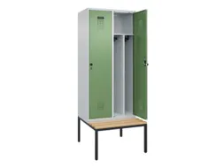 locker met bank,voor scheiding van kleding,HxBxD 2120x800x815mm,2vak